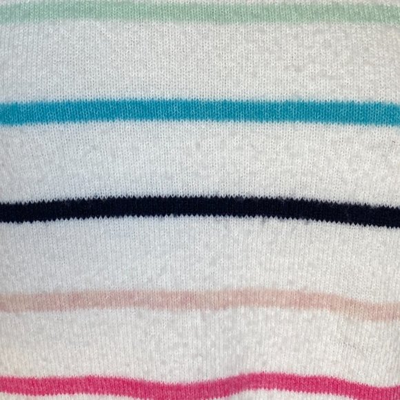GAP Fuzzy Turtleneck Multi-Colored Stripes Ski Bum Coastal Knit Sweater-M - Picture 9 of 13